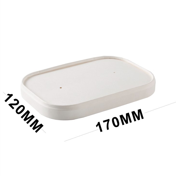 White Rectangle Disposable Paper Salad Bowl